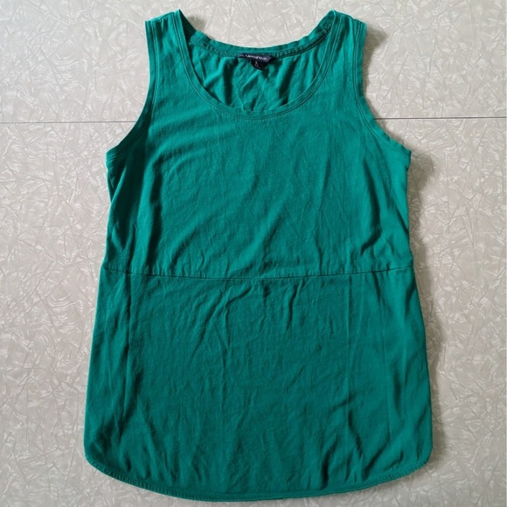 Lands End 100% Cotton Women's Green Tank Top